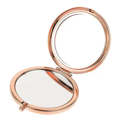 Produktbild: CRILSTYLEO Faltbarer Handspiegel Für Damen Doppelseitiger Kompakter Taschenspiegel Für Handtasche Tragbarer Make-up-Spiegel Für Unterwegs Für Reisen Und Tägliche Nutzung