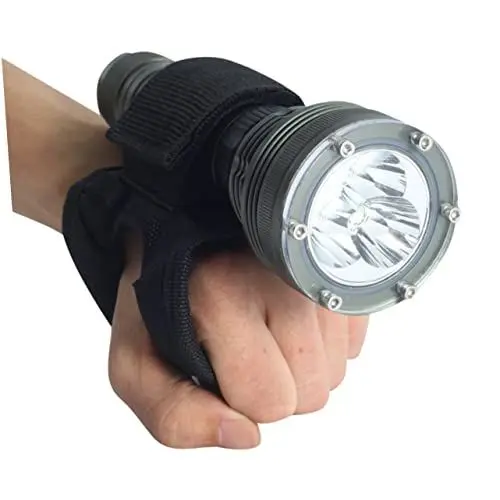 Produktbild: CRILSTYLEO Tauchtaschenlampenhandschuh verstellbare stützen outdoor gear Tauchlampe Handschlaufe für Tauchtaschenlampen Taschenlampenholster fürs Handgelenk Unterwasser-Fackelhandschuh Black