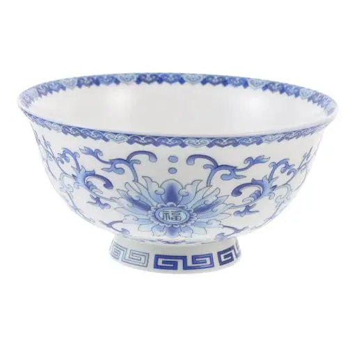 Produktbild: CRILSTYLEO blau-weißer Porzellanbecher Schüssel japanische reisschalen asiatische Suppentassen japanische Ramenschale Dez asia schalen familienkonferenz große Keramikschale große Gemüseschale