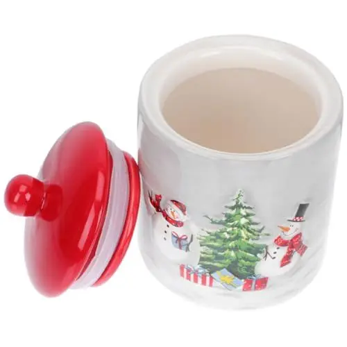 Produktbild: CRILSTYLEO Weihnachtskeramik-vorratsdosen Schmuckbehälter Süßigkeiten-aufbewahrungsbox Versiegeltes Teeglas Eleganter Keramik-teehalter-deckel