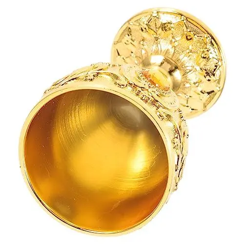 Produktbild: CRILSTYLEO likor gläser esspressokaffeetassen Weinglasgetränk wiskeyglas Brandy Wasserbecher anbeten wiederverwendbarer Trinkbecher Schnapsbecher für den Haushalt Aluminiumlegierung Golden