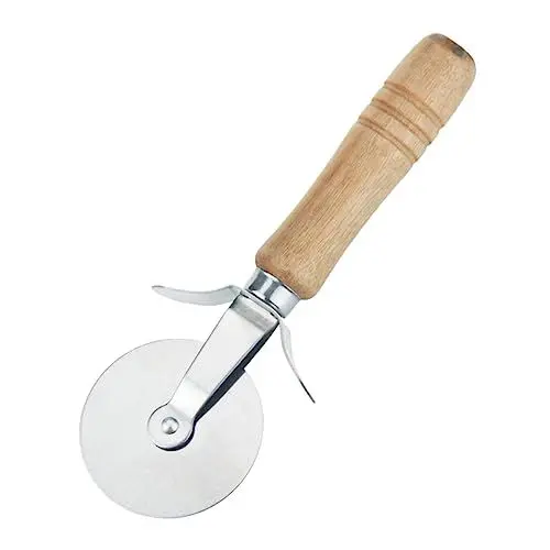 Produktbild: Garneck Pizzaschneider-rollrad Hand-backwerkzeug Für Küchen Edelstahl- Und Holzgriff Für Pizza Und Kuchen