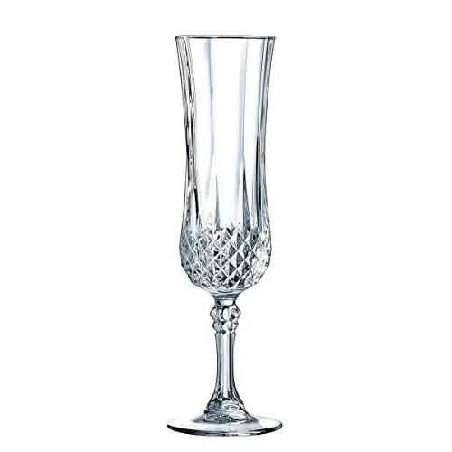 Produktbild: Cristal d'Arques Paris Longchamp Champagnerflöten, 14 cl, glänzend, transparent und hochresistent, in Frankreich hergestellt, Q7341, Durchsichtig, 6 Stück (1er Pack)