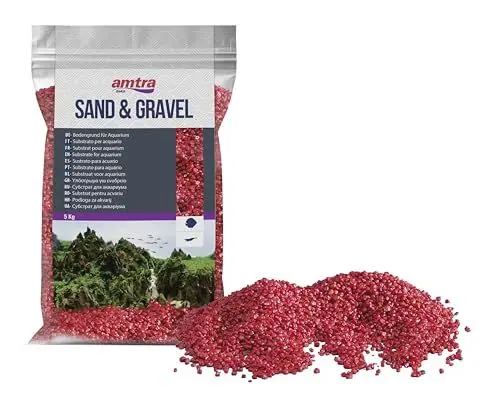 Produktbild: Croci Amtra Red Ceramized Quartz – Feiner Quarz-Aquariensand, für Süß- oder Salzwasser, 2–3 mm Körnung, Menge 5 kg