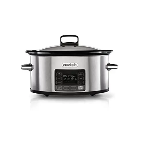 Produktbild: Crock-Pot TimeSelect digitaler Schongarer | mit programmierbarem Timer und digitaler Anzeige | 5,6 l Fassungsvermögen (für 7 Personen und mehr) | Warmhaltefunktion | Edelstahl (CSC066X)