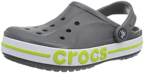 Produktbild: Crocs Bayaband Clogs für Damen und Herren mit Fersenriemen für sicheren Halt 43-44 EU Slate Grey/Lime Punch