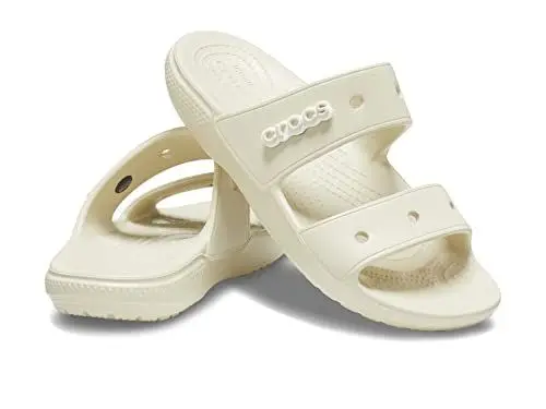 Produktbild: Crocs Classic Sandale – Unisex Sandalen für Erwachsene mit zwei Riemen, Bone, 45/46 EU
