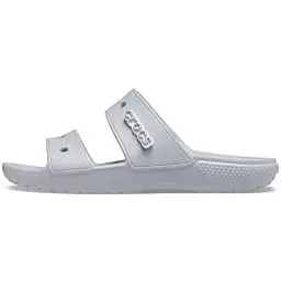 Produktbild: Crocs Classic Sandale – Unisex Sandalen für Erwachsene mit zwei Riemen – Slip-On-Sliders – Hellgrau – Größe 45-46