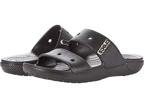 Produktbild: Crocs Classic Sandale – Unisex Sandalen für Erwachsene mit zwei Riemen – Slip-On-Sliders – Schwarz – Größe 36-37
