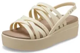 Produktbild: Crocs Damen Brooklyn Low Riemchensandalen mit Keilabsatz, knochenfarben, 41/42 EU