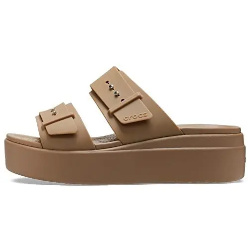 Produktbild: Crocs Damen Brooklyn Buckle Low Wedge Sandal, Khaki, 41/42 EU