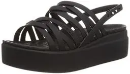 Produktbild: Crocs Damen Brooklyn Strappy Low Wedge Sandalen, Black, 38/39 EU (W8)