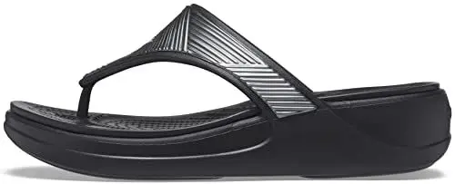Produktbild: Crocs Damen Crocs Monterey Metallic Wgfpw Keilsandale, Schwarz, 38/39 EU