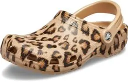 Produktbild: Crocs Damen Herren Classic Animal Print Clog | Zebra- und Leopardenschuhe, Leopard/Gold, 37/38 EU