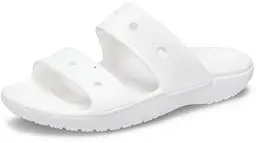 Produktbild: Crocs Classic Sandale , Unisex Sandalen für Erwachsene mit zwei Riemen ,Crocs Logo nicht im Lieferumfang enthalten, Slip On Sliders ,Weiß ,Größe 39-40
