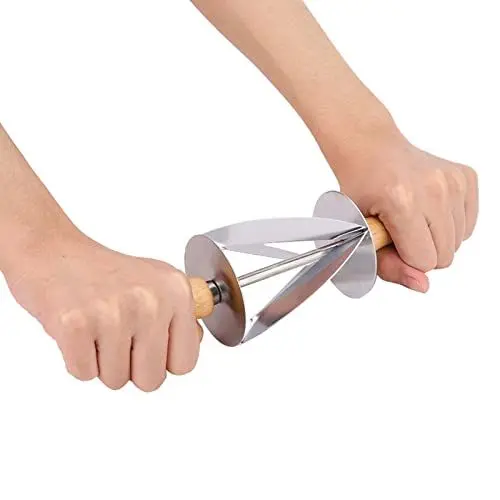 Produktbild: Croissant-Roller, Croissant-Roller, 20,1 X 6,1 Cm, Design mit Gekreuzten Klingen, Edelstahl-Teigschneider-Roller für die Croissant-Herstellung
