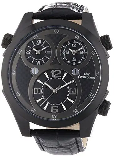 Produktbild: Cronenberg Herren Analog Quarz Uhr mit Leder Armband 12072W3