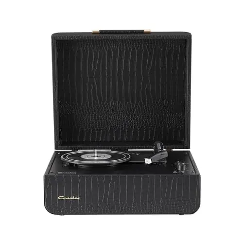 Produktbild: Crosley Mercury Retro Plattenspieler mit 2 Lautsprecher, Bluetooth In/Out & AUX - 3 Speed Schallplattenspieler - Für 7