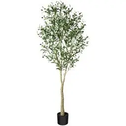 Produktbild: CROSOFMI Künstliche Olivenbaum Pflanzen 180cm Fake Tropische Plastik Pflanze Perfekte Große Pflanzen im Topf für Indoor Outdoor Haus Büro Garten Moderne Dekoration Housewarming Geschenk