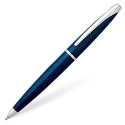 Produktbild: Cross ATX Kugelschreiber (Drehmechanik, Strichstärke M, Schreibfarbe schwarz, inkl. Geschenkbox) blau-lack transluzent, 1 Stück (1er Pack)