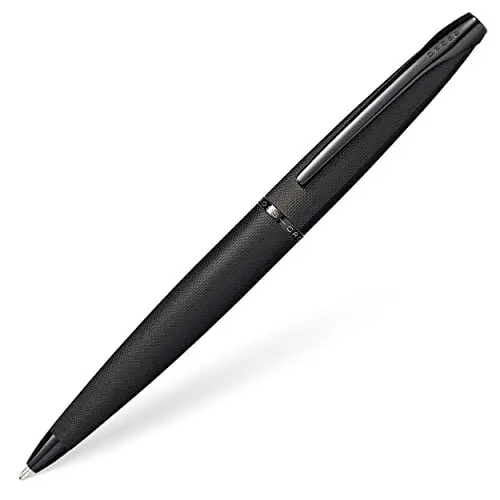 Produktbild: Cross ATX Kugelschreiber (Drehmechanik, gefrästes Diamantmuster, Strichstärke M, Schreibfarbe schwarz, inkl. Geschenkbox) gebürstetes schwarz
