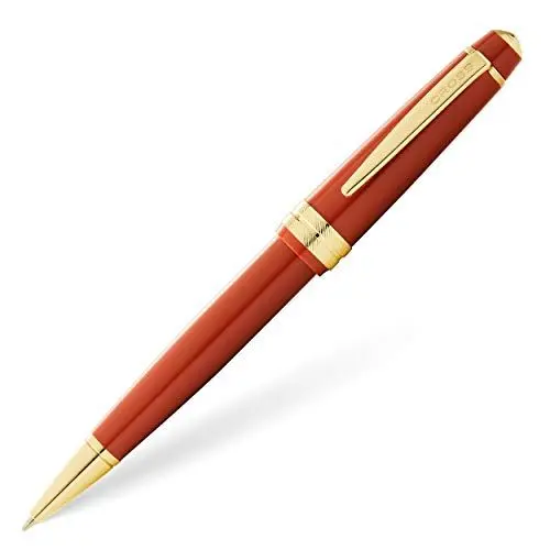 Produktbild: Cross Bailey Light Kugelschreiber (Strichstärke F, Schreibfarbe: schwarz, inkl. Geschenkverpackung) Bernstein-Lack mit goldfarbenen Beschlägen, 1 Stück (1er Pack)
