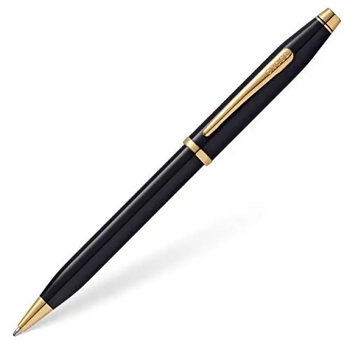 Produktbild: Cross Century II Kugelschreiber (Strichstäke M, Schreibfarbe: schwarz, inkl. Premium Geschenkbox) schwarz-Lack goldplattiert, 1 Stück (1er Pack)