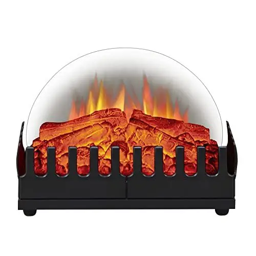 Produktbild: CrownFlame Harry Elektrokamin - Elektrischer Solo-Standkamin mit realistischem 3D-Flammeneffekt für Wohnzimmer und alle Innenraumbereiche - Schwarz