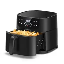 Produktbild: CROWNFUL Luftfritteuse 6,2L, XXL Heißluftfriteuse Elektrische 8 in 1 Öllose Herd, Heissluft Fritteusen mit LCD Touchscreen und 8 Voreinstellungen, präzise Temperaturregelung, Nonstick Korb
