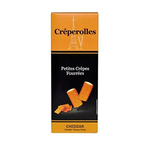 Produktbild: CRÊPEROLLES - kleine gefüllte Crêpes mit Cheddar Käsefüllung - Millcrepes - 100g, Menge:3 Stück