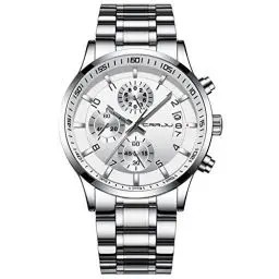 Produktbild: CRRJU Herren Uhr wasserdichte Chronographen Armbanduhr Männer Edelstahlarmband Business Analog Quarzuhr mit Kalender