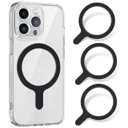 Produktbild: Crrynuo Magnet Ring Aufkleber 3 StüCk, Kompatibel Mit Magsafe ZubehöR Universal Magnetisch Adapter Ring Magnetisches Drahtloses LadegeräT FüR Alle Smartphone-Schwarz
