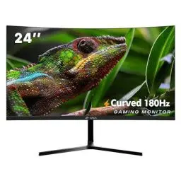 Produktbild: CRUA 24 Zoll Curved Gaming-Monitor 180 Hz|165 Hz|144 HZ|1080P|PC Monitor Computer 100% sRGB-Farbumfang kompatibel FreeSync G-sync|Rahmenlos|HDMI|DisplayPort,VESA-Wandmontage, Schwarz