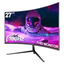 Produktbild: CRUA 27 Zoll 100Hz Gebogener Gaming-Monitor, Full HD 1080P 1800R Rahmenloser Computermonitor, 1ms GTG mit FreeSync, Geringe Bewegungsunschärfe, Augenpflege, VESA, HDMI
