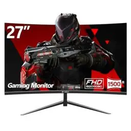 Produktbild: CRUA Gaming Monitor Curved Monitor - 27 Zoll FHD Curved Computer Monitor, Krümmung 1800R, VA-Panel, 180Hz,VGA Gaming Monitor, Augenpflege, Neigungsverstellung, HDMI, Schwarz