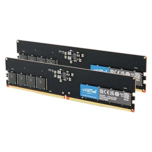 Produktbild: Crucial RAM 16GB Kit (2x8GB) DDR5 5200MHz (oder 4800MHz) Desktop Arbeitsspeicher CT2K8G52C42U5