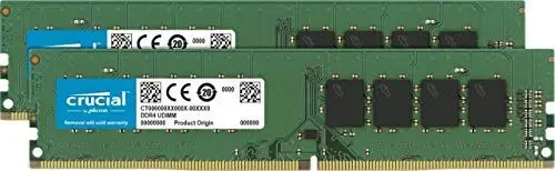 Produktbild: Crucial RAM CT2K16G4DFD824A 32GB (2x16GB) DDR4 2400MHz CL17 Desktop Arbeitsspeicher Kit