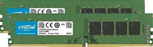 Produktbild: Crucial RAM CT2K16G4DFD832A 32GB (2x16GB) DDR4 3200MHz CL22 (2933MHz oder 2666MHz) Desktop Arbeitsspeicher Kit