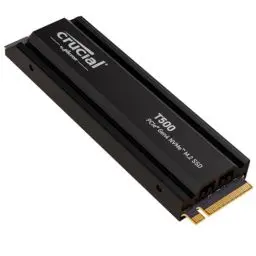 Produktbild: Crucial T500 SSD 1TB PCIe Gen4 NVMe M.2 Interne PS5 SSD Festplatte mit Kühlkörper, bis 7300MB/s, Laptop und Desktop kompatibel, Microsoft DirectStorage - CT1000T500SSD5