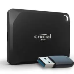 Produktbild: Crucial X10 Pro 2TB Portable SSD Festplatte mit USB-A Adapter, bis zu 2100MB/s Lesen und 2000MB/s Schreiben, , Externe SSD, PC und Mac, USB-C 3.2 - CT2000X10PROSSD902