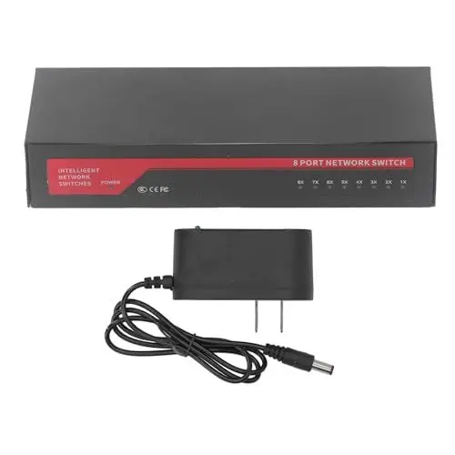 Produktbild: Cryfokt 8-Port-Gigabit-PoE-Switch, Easy Smart,Verwalteter Gigabit-Ethernet-Netzwerk-Switch, Geräuschloser Betrieb Heimnetzwerk-Hub für Automatische Aushandlung und Automatisches MDI MDIX