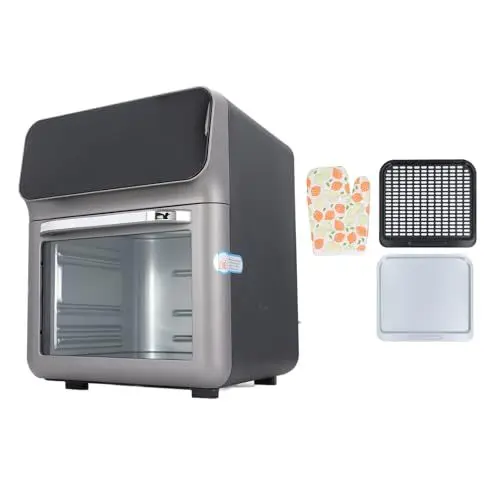 Produktbild: Cryfokt Air Fryer Backofen, 10L Steuerung Air Fryer, 360° 3D-Heißluft-Zirkulation Elektrische Fritteuse mit automatischer Abschaltung, Elektrische Heißluftfritteuse (EU-Stecker 220 V)