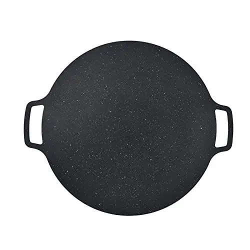 Produktbild: Cryfokt Koreanische BBQ Grill Pfanne mit Schutz Tasche, Antihaft Hitze Beständiges Rundes Griddle Feuer Pfannen Pfannen Pfannen Pfannen Pancake Grillplatz mit Deckel, Rauch Loser Grill (36CM)