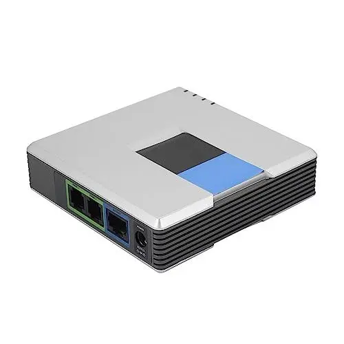 Produktbild: Cryfokt VoIP-Internettelefonadapter mit Netzwerkkabel, 2 Ports 2 Ports Adapter Internet-Telefon- Unterstützt das SIP V2-Protokoll, für PAP2T Leicht und Tragbar (EU-Stecker)