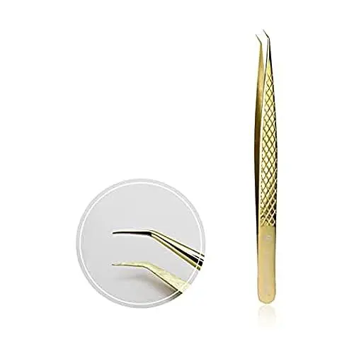 Produktbild: Crystal Lashes Pinzette Modell 02 gold