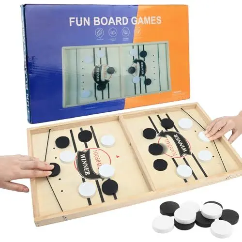 Produktbild: CS COSDDI Brettspiel Hockey, Holz Schnell Sling Puck Match-Spiel, Bouncing Brettspiel, Katapult Brettspiel, Portable Schachbrett-Set Partyspiele Tisch-Desktop-Spiel, Interaktion Tischhockey Katapult