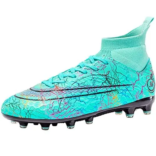 Produktbild: Csgkag Fußballschuhe Herren High Top Spike Cleats Trainingsschuhe Outdoor Professionelle Fussballschuhe Kinder Jungen Fg/Ag Sport Football Schuhe,Moonlight,EU45