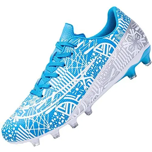 Produktbild: Csgkag Fußballschuhe Herren Trainingsschuhe Professionelle Stollen Spikes Cleats Jungen Kunstrasen Fussballschuhe Outdoor Sport Football Schuhe,Blau,EU37