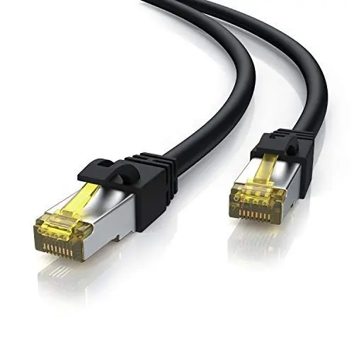 Produktbild: CSL 15m Cat 7 Outdoor Netzwerkkabel Gigabit Ethernet LAN Kabel - 10000 Mbit S - Patchkabel - Cat.7 Rohkabel S FTP Pimf Schirmung mit RJ 45 Stecker - Abriebfest – ölbeständig – wasserfest – IP66