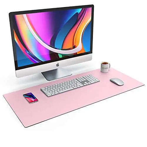 Produktbild: CSL Tischunterlage Schreibtischunterlage 90 x 40cm - Premium PU-Leder Schreibunterlage - zusätzliche Anti Rutsch Beschichtung - wasserdicht - XXL Mauspad für Büro u Home Office 900x400 mm Rosa